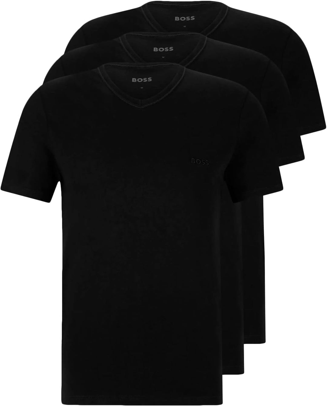 BOSS Herren TShirtVN 3P Classic Dreier-Pack T-Shirts aus Baumwoll-Jersey mit V-Ausschnitt, -001 Blac