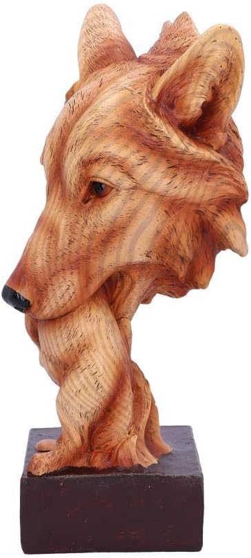 Nemesis Now H5034R0 Naturschutz Wolf Mutter und Junges Holz Optik Büste Polyresin Einheitsgrösse