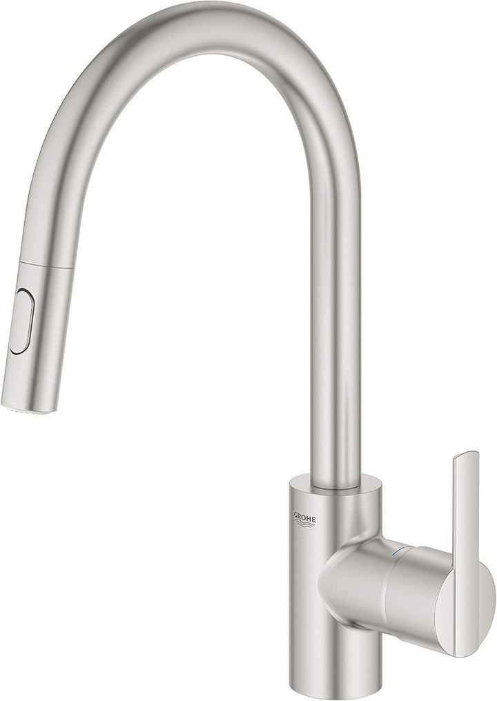 GROHE Feel - Einhand-Spültischarmatur (langlebige Oberfläche, Schwenkbereich 360°, herausziehbare Du