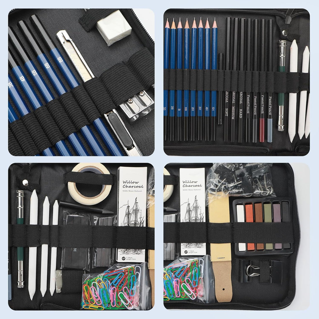Skizzen Zeichen Bleistift Set,Zeichenstift-Set für Skizzieren und Zeichnen Profi Art Set mit Zeichne