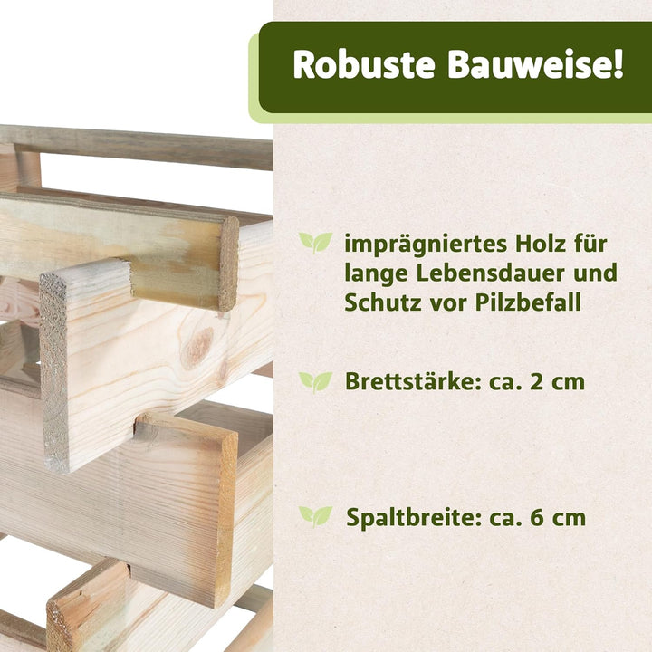 NATIV Komposter Garten, Holzkomposter Stecksystem, Gartenkomposter 88 x 88 x 73 cm, Komposter aus ze