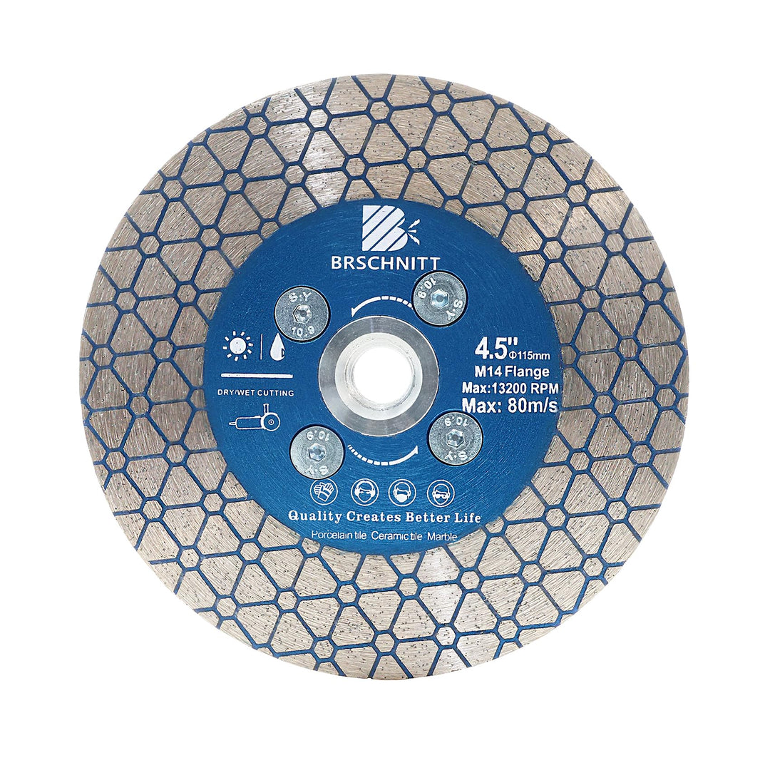 Diamant Trennscheibe 115mm - BRSCHNITT Doppelseitig zum Schneiden und Schleifen Granit Marmor Fliese