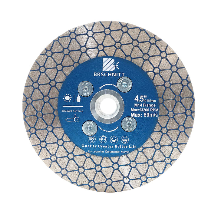 Diamant Trennscheibe 115mm - BRSCHNITT Doppelseitig zum Schneiden und Schleifen Granit Marmor Fliese