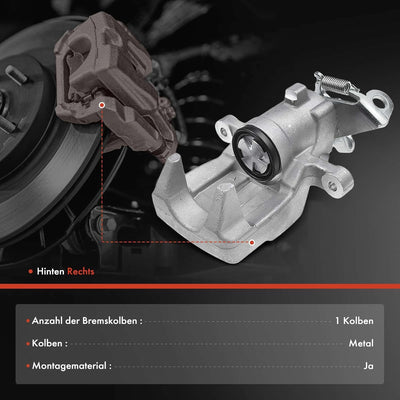 Frankberg Bremssattel Bremszange Hinten Rechts Kompatibel mit Scénic II JM0/1 1.6L 1.9L 2003-2015 Re