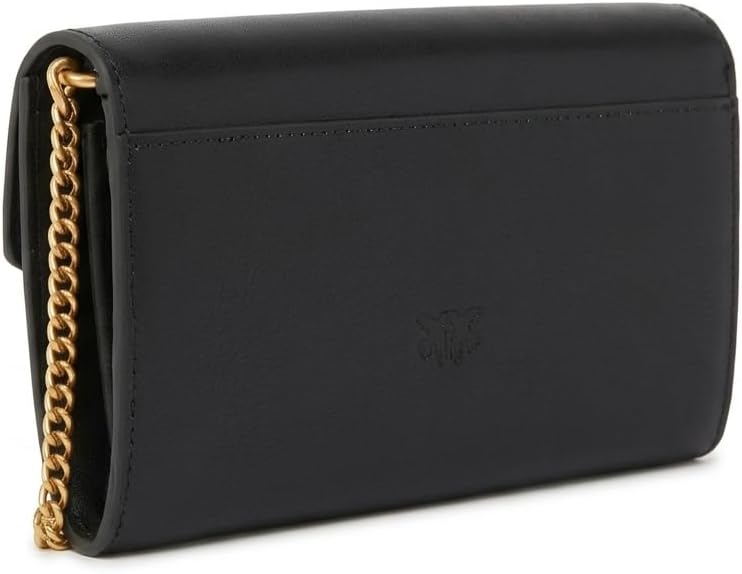 Pinko Damen Love ONE Wallet Liebe EINE GELDBÖRSE C Vitello SETA, Z99Q_Nero-Antique Gold