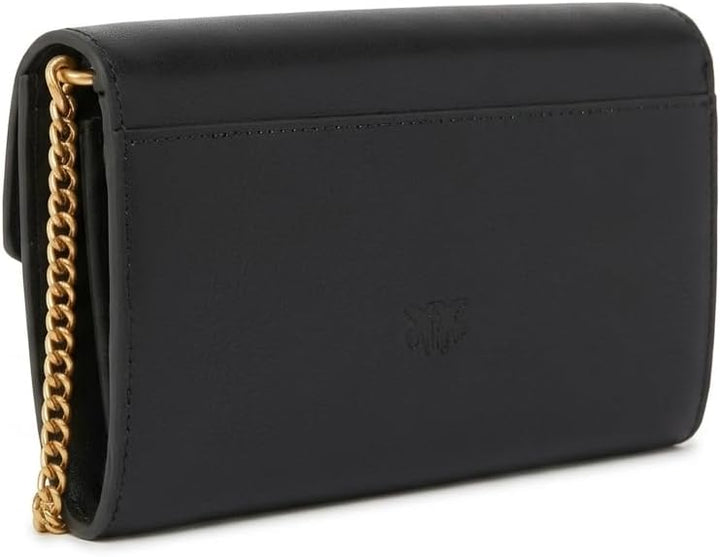 Pinko Damen Love ONE Wallet Liebe EINE GELDBÖRSE C Vitello SETA, Z99Q_Nero-Antique Gold