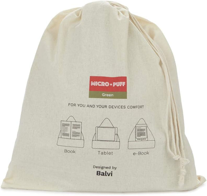 balvi Micro Puff Grün Farbe Kissen Tablette, Smartphone, E-Bücher Desenfundable Baumwolltasche Polye