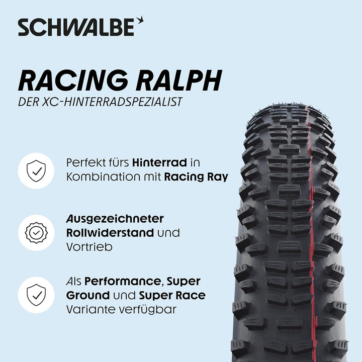 Schwalbe Racing Ralph Evo Faltreifen // 60-622 (29x2,35') Super Race Transp. Skin schwarz/transparen