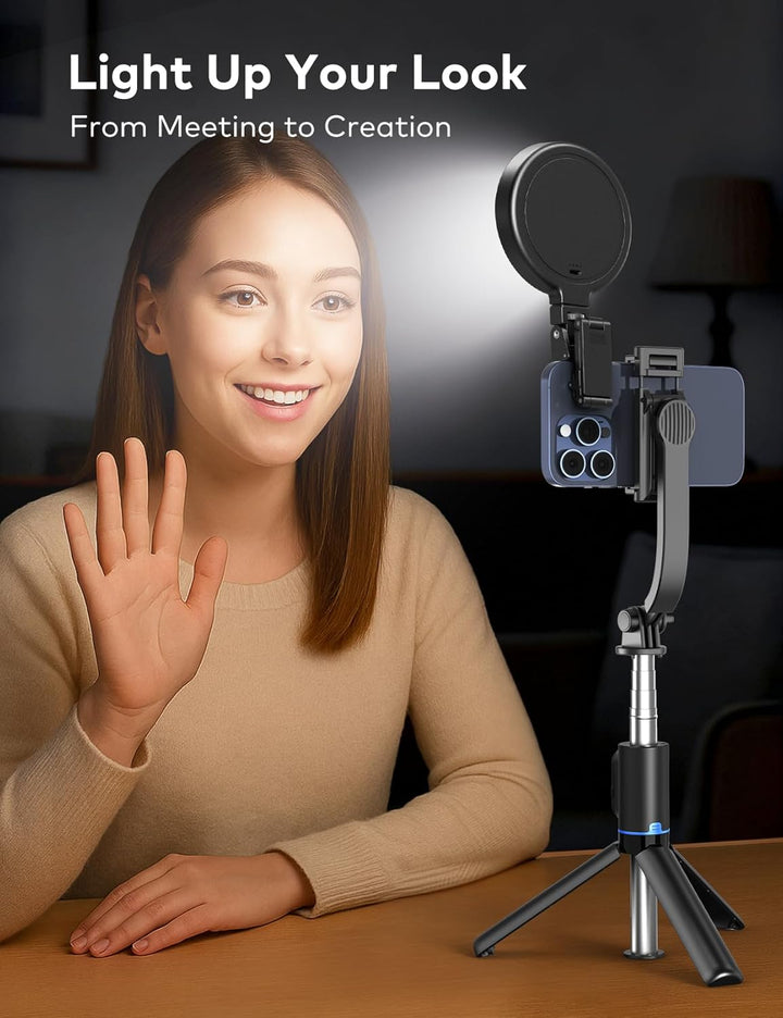 4 Zoll Ringlicht Monitor für Videotelefonie, Handylicht mit USB-aufladbar, Upgrade-Clip für 2 Montag