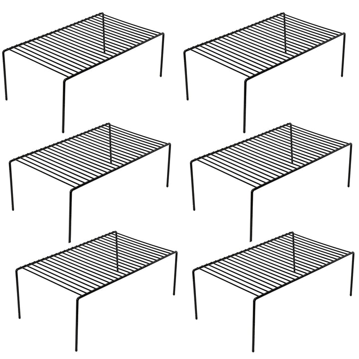 Schrankregal, 6er-Set, mittelgross (33 x 23,9 cm), rostfreier Metalldraht, Küchenschrank, Organizer