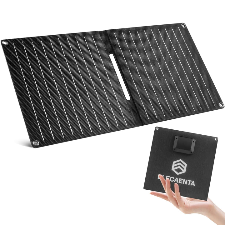 ELECAENTA 15W Faltbar Solar Ladegerät 2-Port USB (USB-A/USB-C) Ultraleichtes IP68 Wasserdichtes Trag
