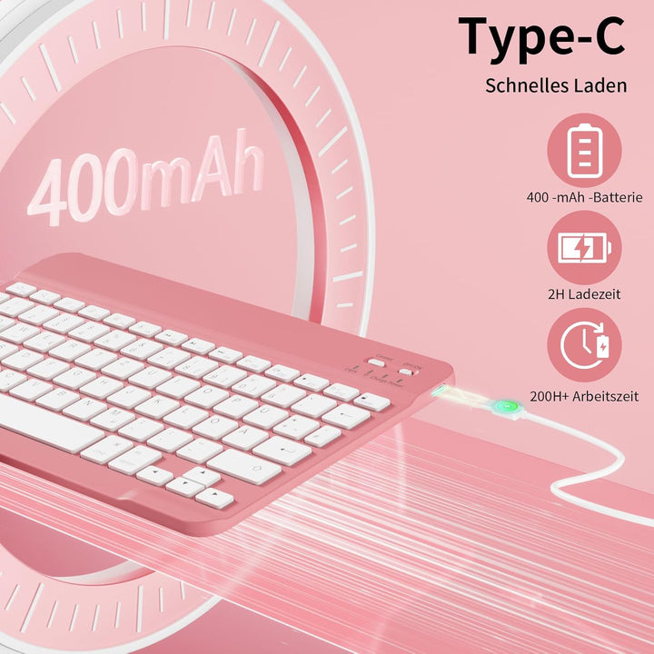 GKABXY Hülle mit Tastatur für iPad A16 11 Generation 2025/10 Generation 2022(11/10.9 Zoll), Soft TPU