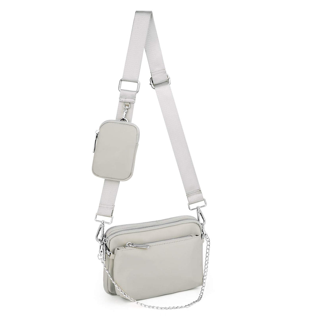 UTO Kleine Umhängetasche Damen 3 in 1 Crossbody Bag Damen Breiter Gurt mit Münzbeutel Handtasche mit