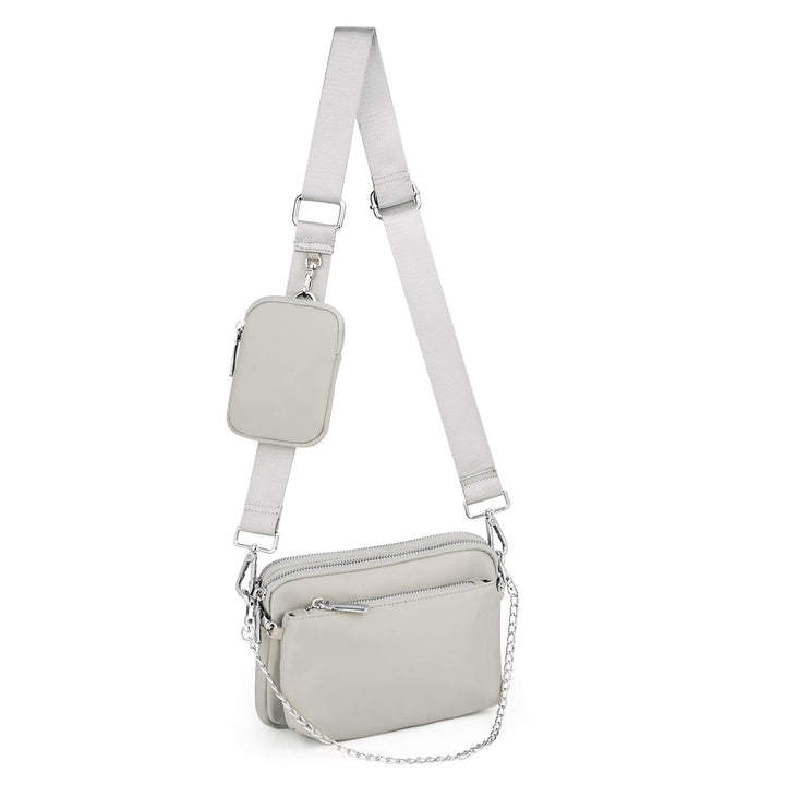 UTO Kleine Umhängetasche Damen 3 in 1 Crossbody Bag Damen Breiter Gurt mit Münzbeutel Handtasche mit