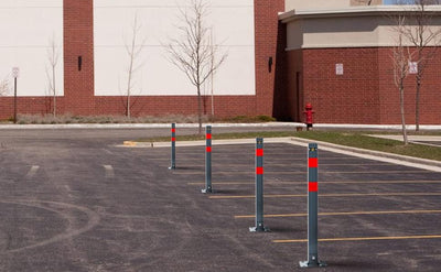 Vigevee Parkpfosten, Absperrpfosten Klappbar, Parkplatzsperre Wegsperren Sperrpfosten, Robust und St