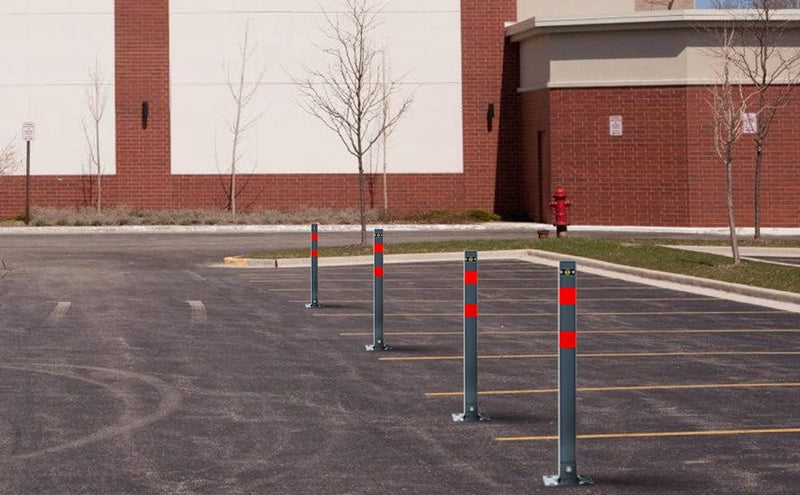 Vigevee Parkpfosten, Absperrpfosten Klappbar, Parkplatzsperre Wegsperren Sperrpfosten, Robust und St