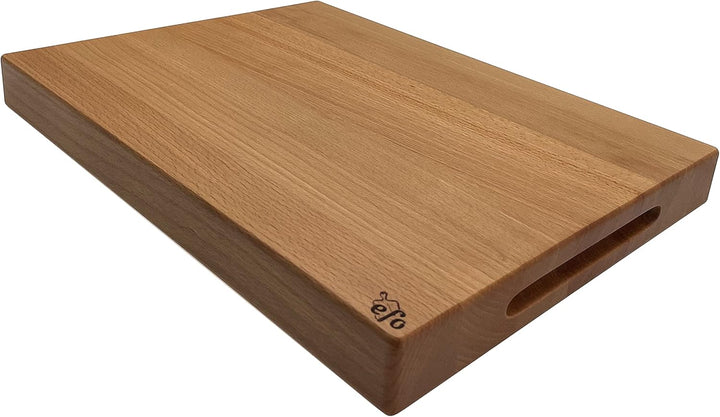 EFO Solides Schneidebrett - massives Hackbrett - robustes Hackblock - Fleischbrett - Brotbrett - Küc