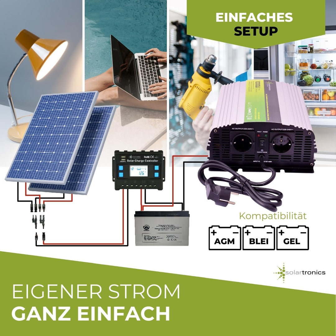 Spannungswandler USV 12V NPS 1000-3000 Watt Reiner Sinus Batterie Akku Solar Strom 230V Unterbrechun