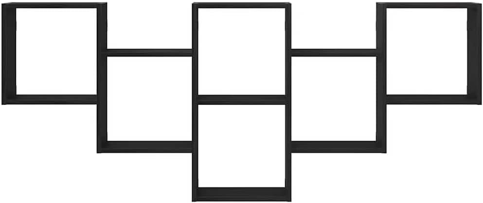 vidaXL Wandregal Schwarz Eichen-Optik 159x18x66 cm Holzwerkstoff, Schweberegal, schwebendes Regal, R