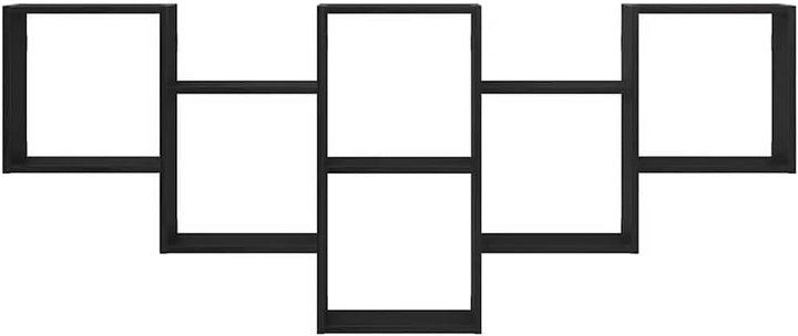 vidaXL Wandregal Schwarz Eichen-Optik 159x18x66 cm Holzwerkstoff, Schweberegal, schwebendes Regal, R