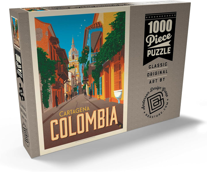 Kolumbien: Cartagena, Vintage Poster - Premium 1000 Teile Puzzle - MyPuzzle Sonderkollektion von And