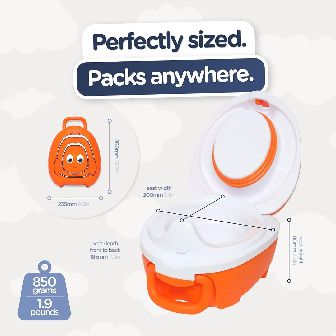My Carry Potty - Clownfish Reise-Töpfchen, preisgekrönter tragbarer Kleinkind-Toilettensitz für Kind