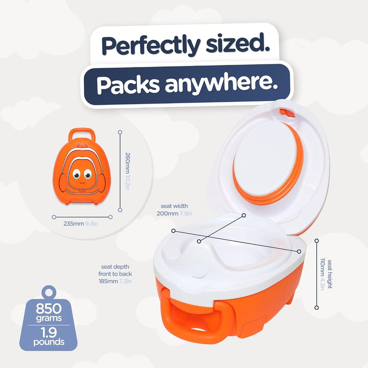My Carry Potty - Clownfish Reise-Töpfchen, preisgekrönter tragbarer Kleinkind-Toilettensitz für Kind