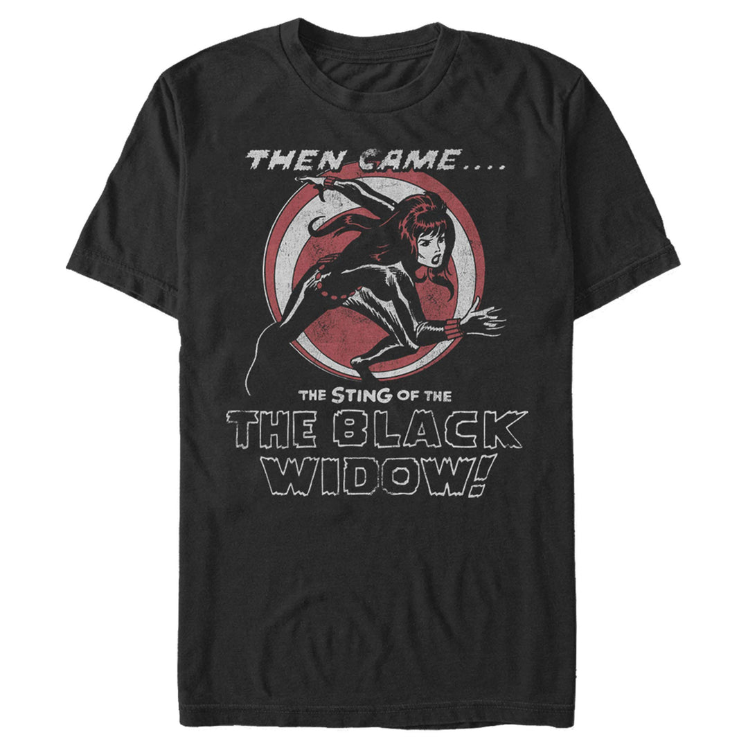 Marvel Herren Vintage Black Widow T-Shirt 4XL Schwarz, 4XL Schwarz
