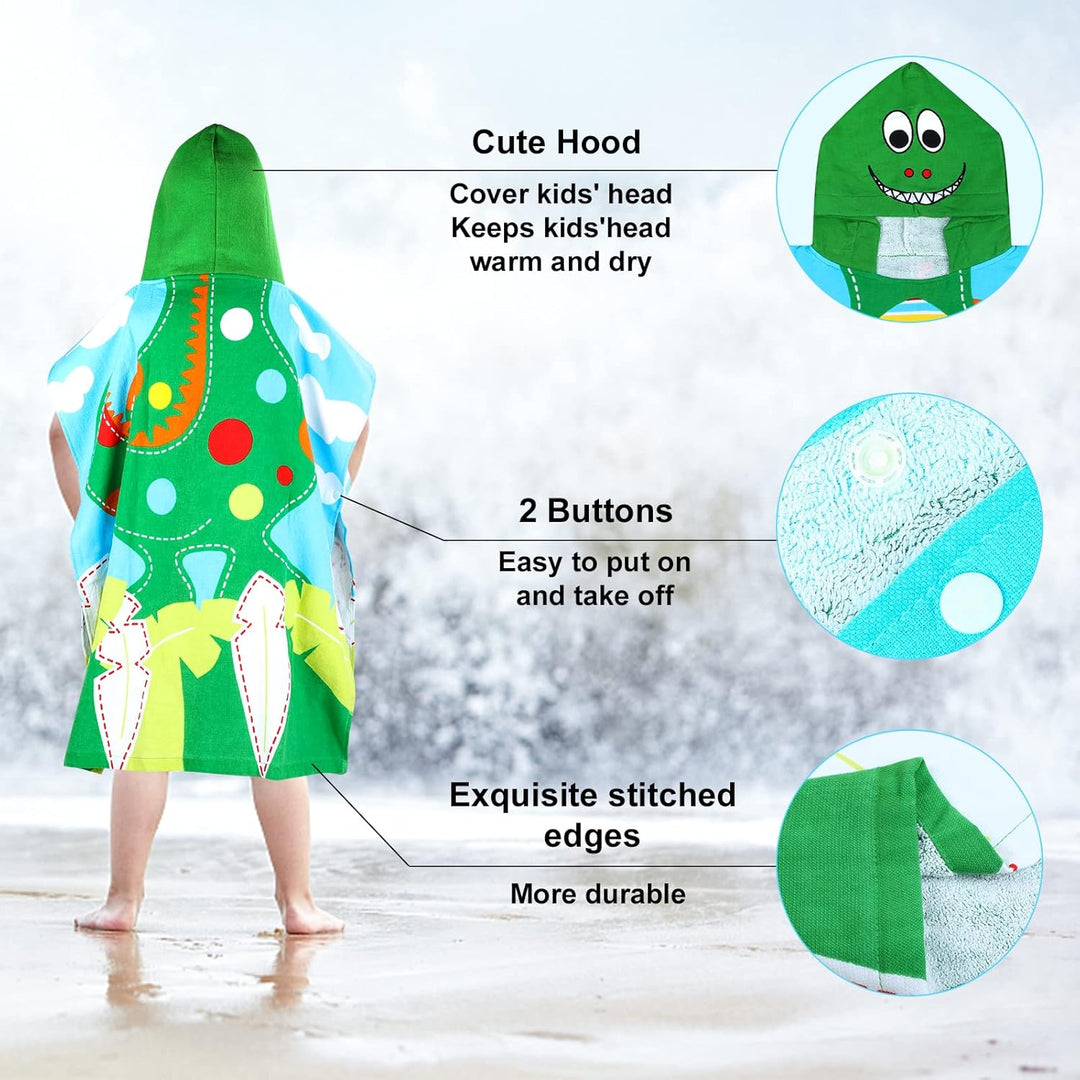 Badeponcho Kinder 100% Baumwolle Kinderhandtuch Poncho Kinder Badetuch Handtuch mit Kapuze Strandtüc