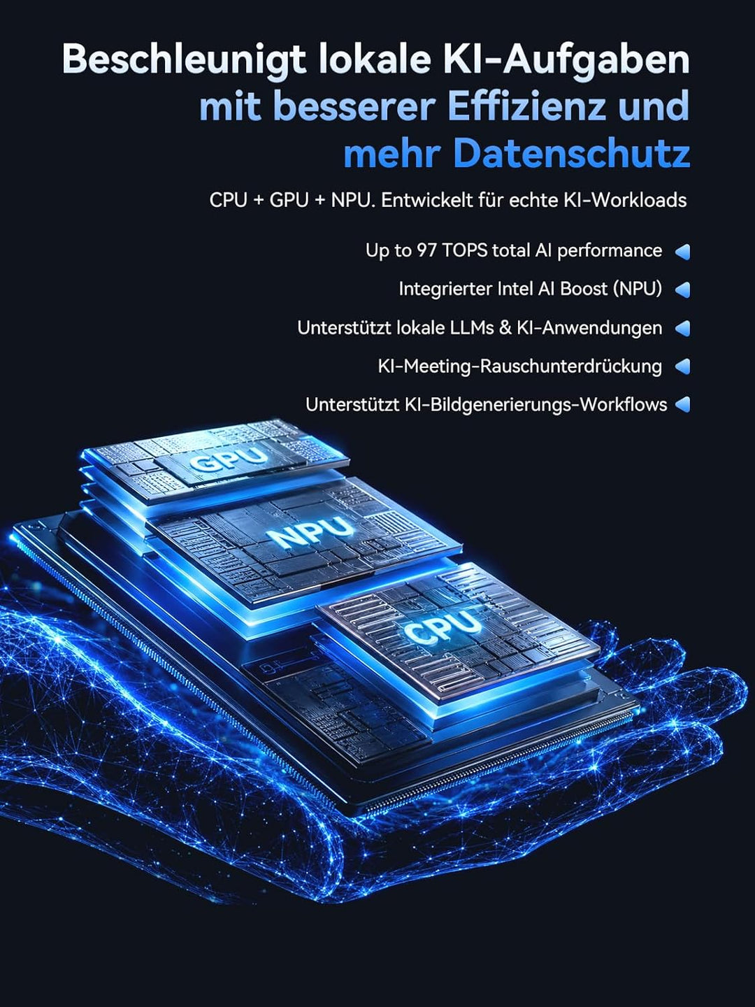 GMKtec K17 AI Mini PC, Intel Core Ultra 5 226V (bis zu 4,5 GHz), 16 GB LPDDR5X 8533 MT/s, 512GB PCIe