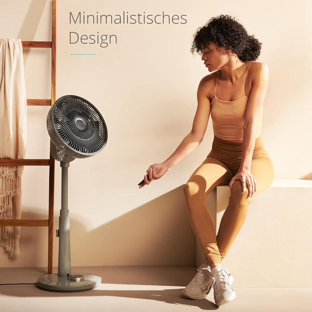 Duux Whisper Grau Standventilator Leise Steuerbar Mit Fernbedienung - Standventilator Höhenverstellb