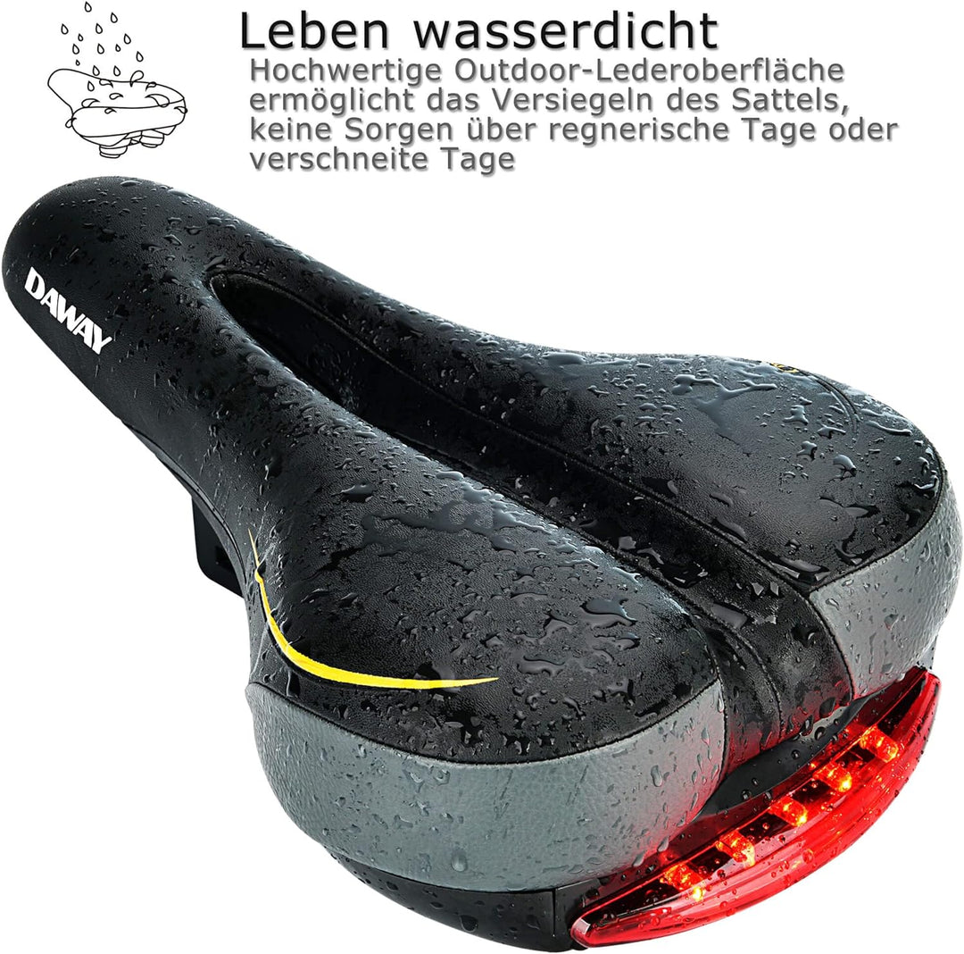 DAWAY C99 Ergonomisch Fahrradsattel für Damen Herren - Bequemer Fahrradsitz, Breiter Weicher Leder F