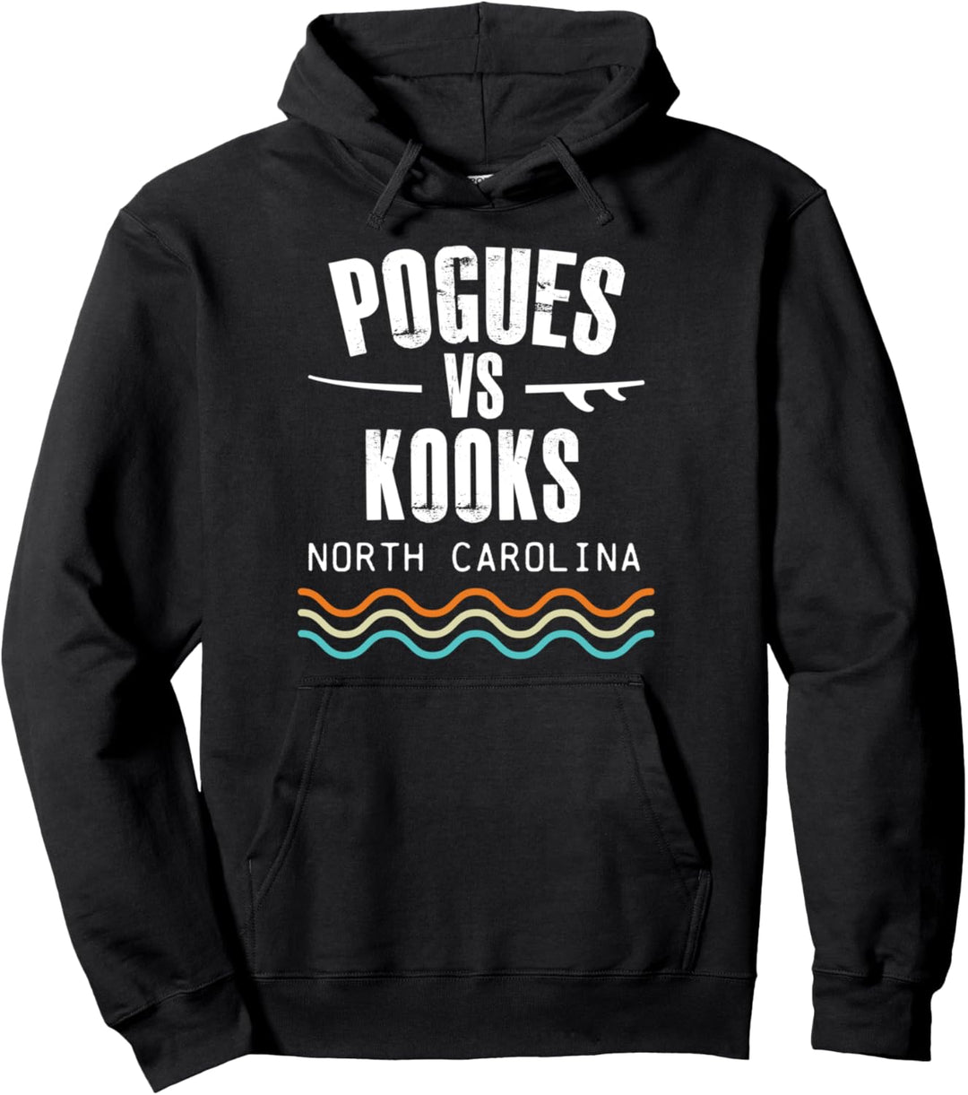 Pogues vs Kooks Vintage Surf Retro Strand North Carolina Pullover Hoodie