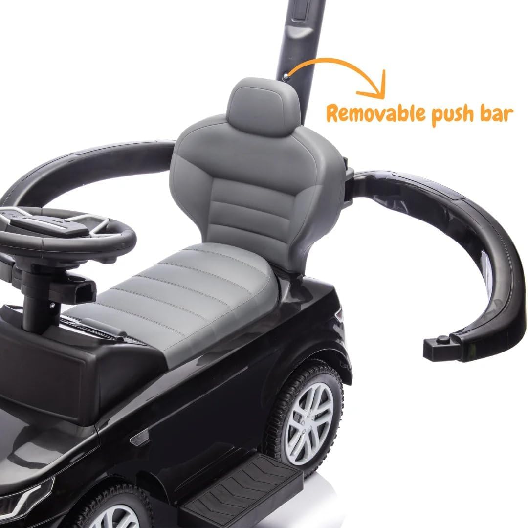 Land Rover Discovery 2-in-1 Rutschauto, 1–3 Jahre, Schiebestange, Schwarz, Schwarz