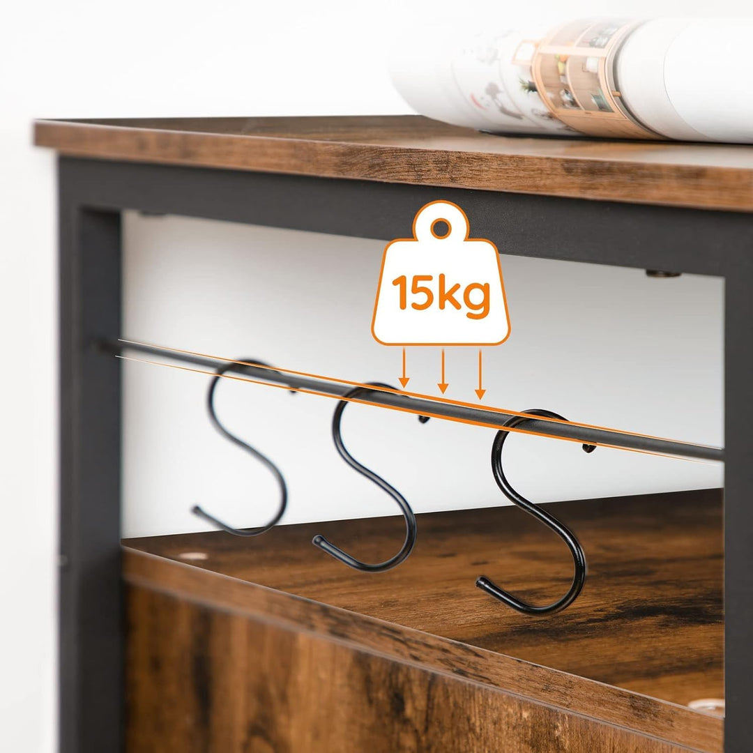 HOOBRO katzenklo Schrank, katzentoilette, katzenschrank katzenhaus mit 6 Haken,