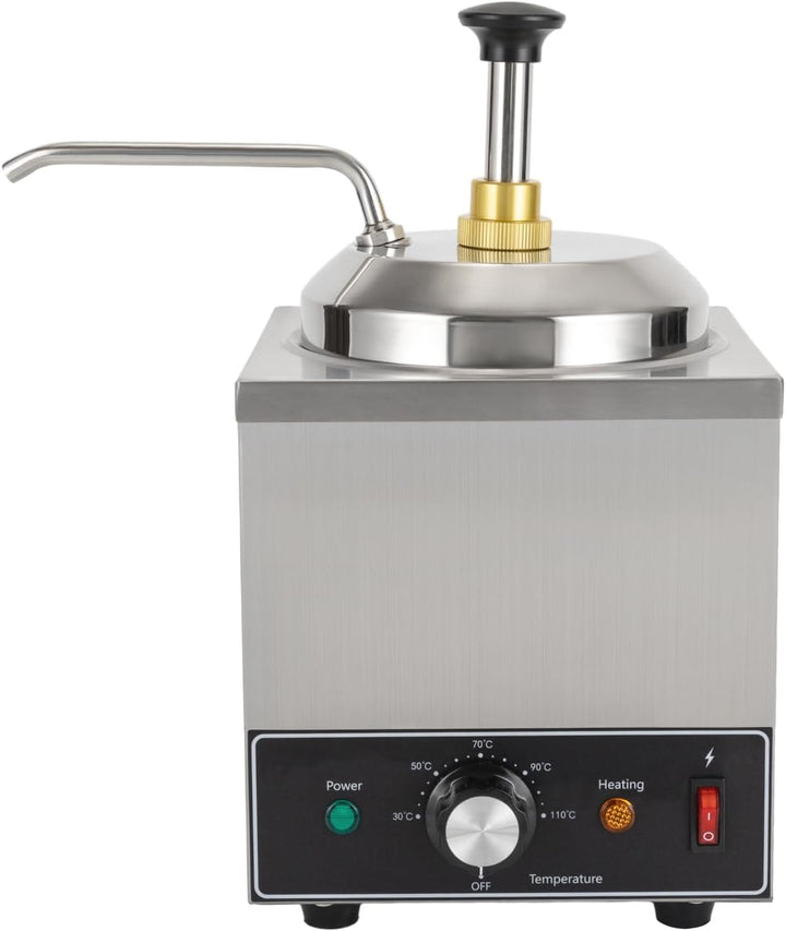 Edelstahl Sauc, 650W 2L Schokoladenspender Mit Pumpe Saucenspender, 2.1Qt Einzel-SaucenwäRmer Schoko