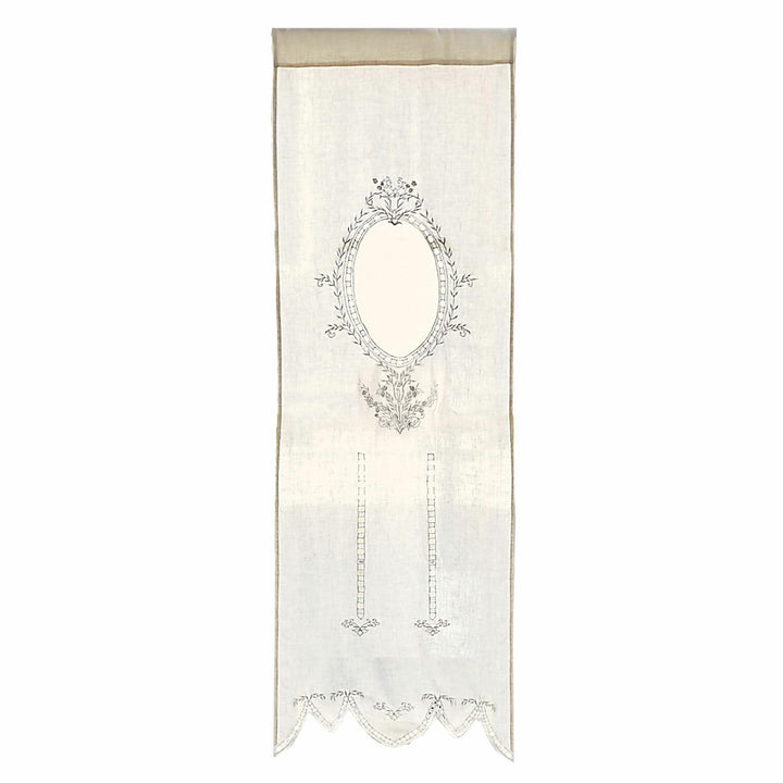 Loberon® Gardine Loiret, Leinen, H/B ca. 180/60 cm, Creme