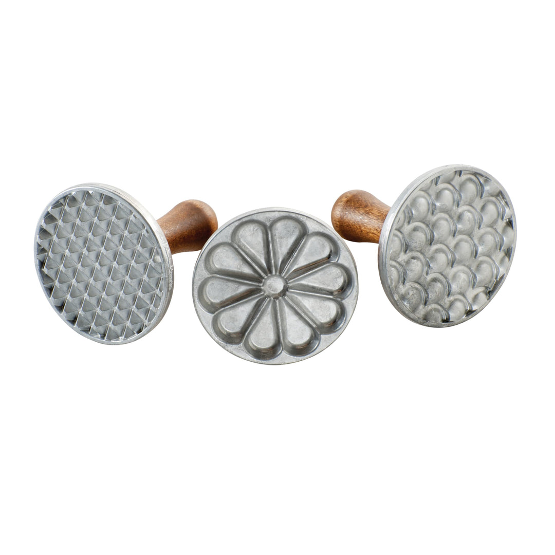 Nordic Ware Keks-Stempel mit Holzgriff "Impressionen", 3 verschiedenen Motiven Für alle Jahreszeiten