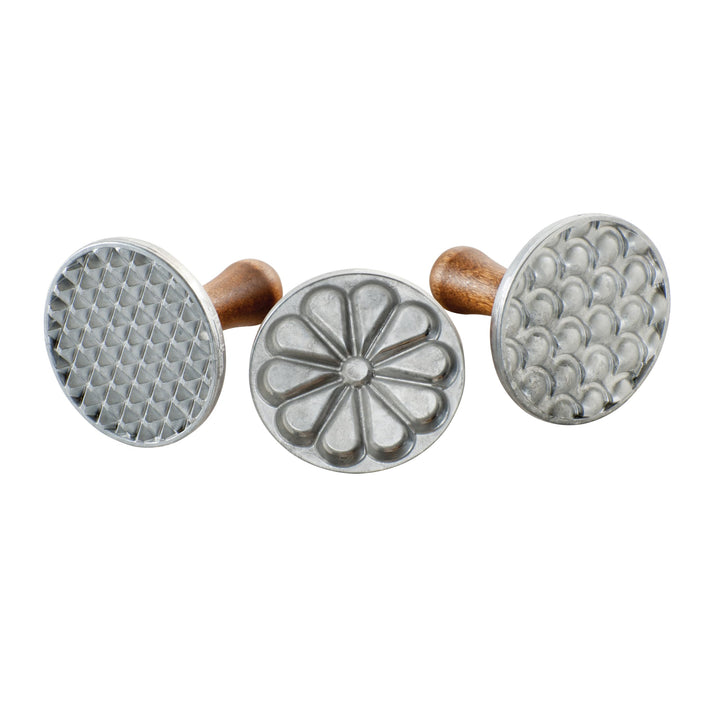 Nordic Ware Keks-Stempel mit Holzgriff "Impressionen", 3 verschiedenen Motiven Für alle Jahreszeiten