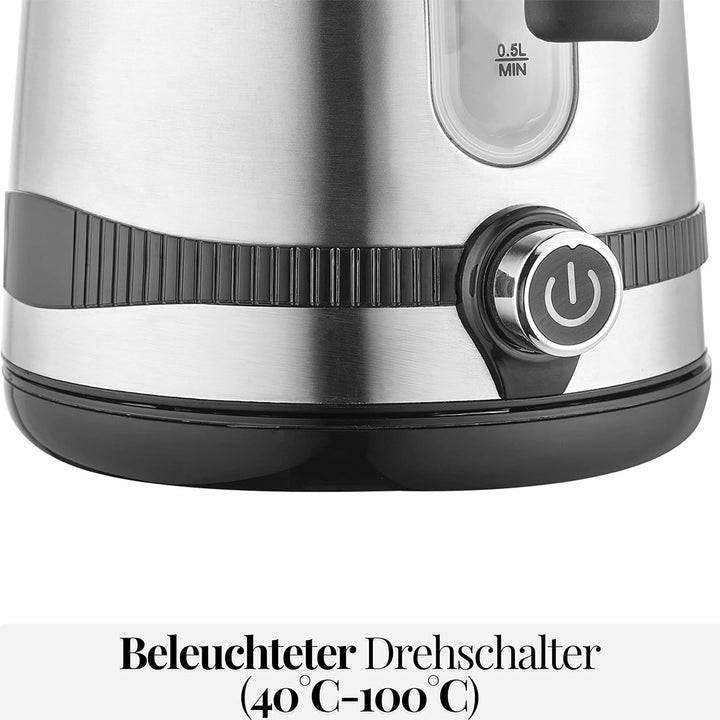 Edelstahl Wasserkocher 1,7 Liter | 100% BPA FREI | 2200 Watt | Digitale Temperaturanzeige | Warmhalt