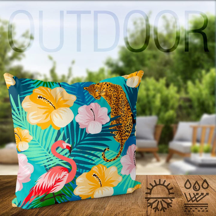 VOID Flamingo Leopard Hibiskus Kissenbezug Kissenhülle Sofakissen Kissen Deko Outdoor-Kissen Dekokis
