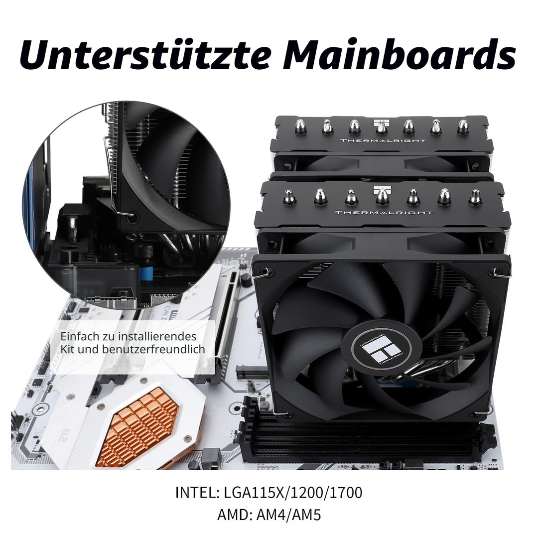TR Phantom Spirit 120SE CPU-Kühler, CPU-Kühler mit 7 Heatpipes, Doppel-Lüfter 120 mm TL-C12B V2 PWM,