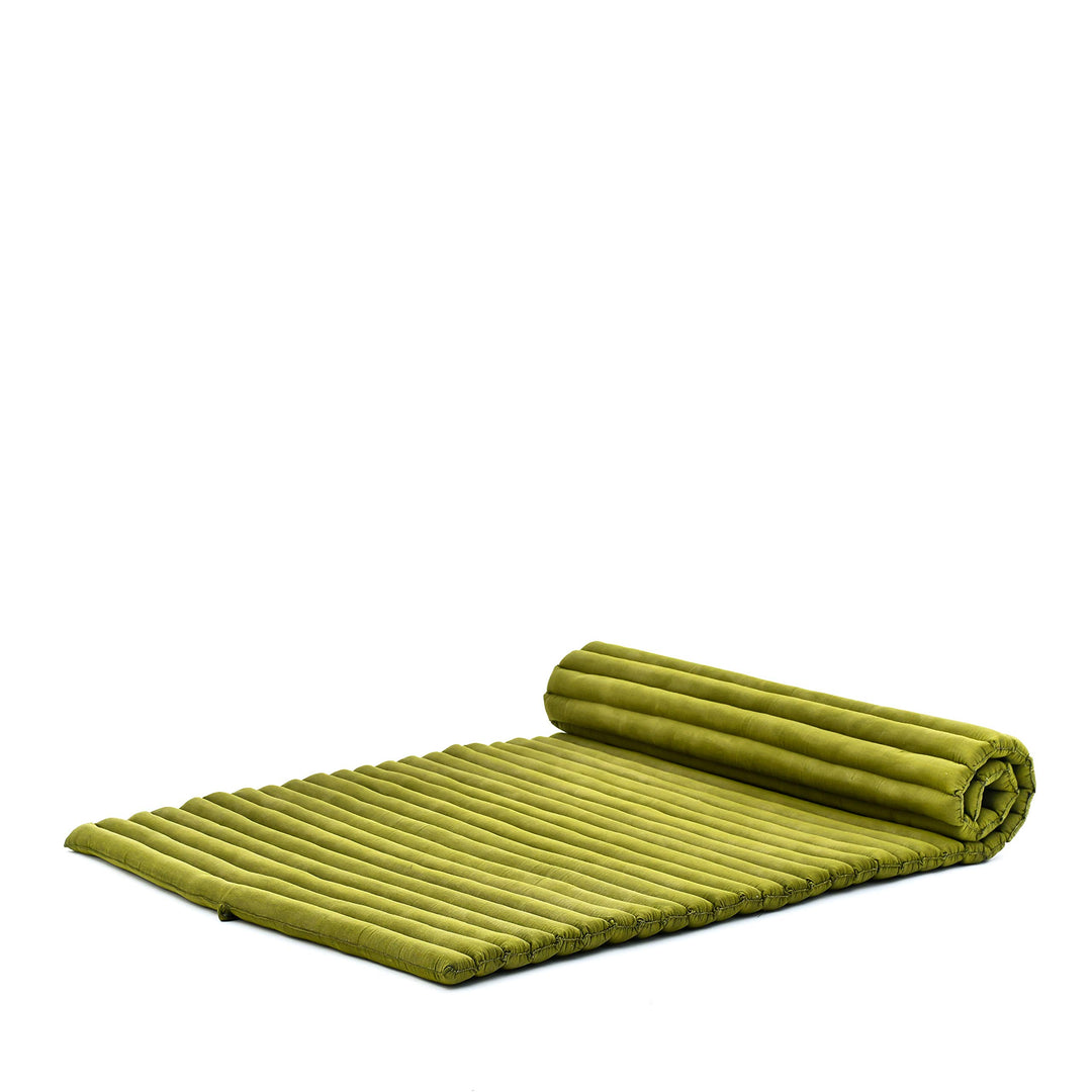 Leewadee Breite Rollbare Thaimatte 190 x 100 cm - Kapok Bodenmatte zum Schlafen, Massieren & Meditie