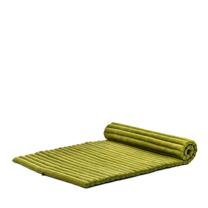 Leewadee Breite Rollbare Thaimatte 190 x 100 cm - Kapok Bodenmatte zum Schlafen, Massieren & Meditie