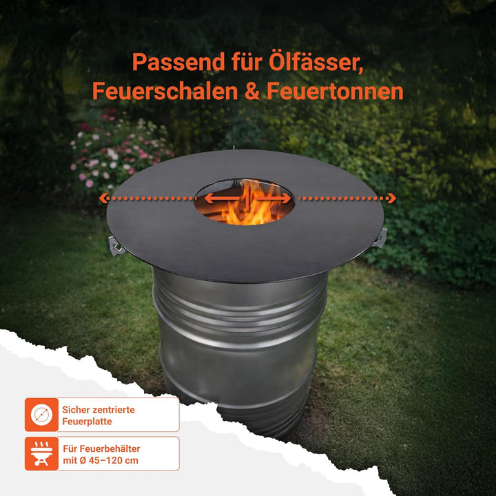 FENNEK verstellbare Auflageleisten für Feuerplatten Ø 100-120 cm | Für optimale Luftzufuhr und siche