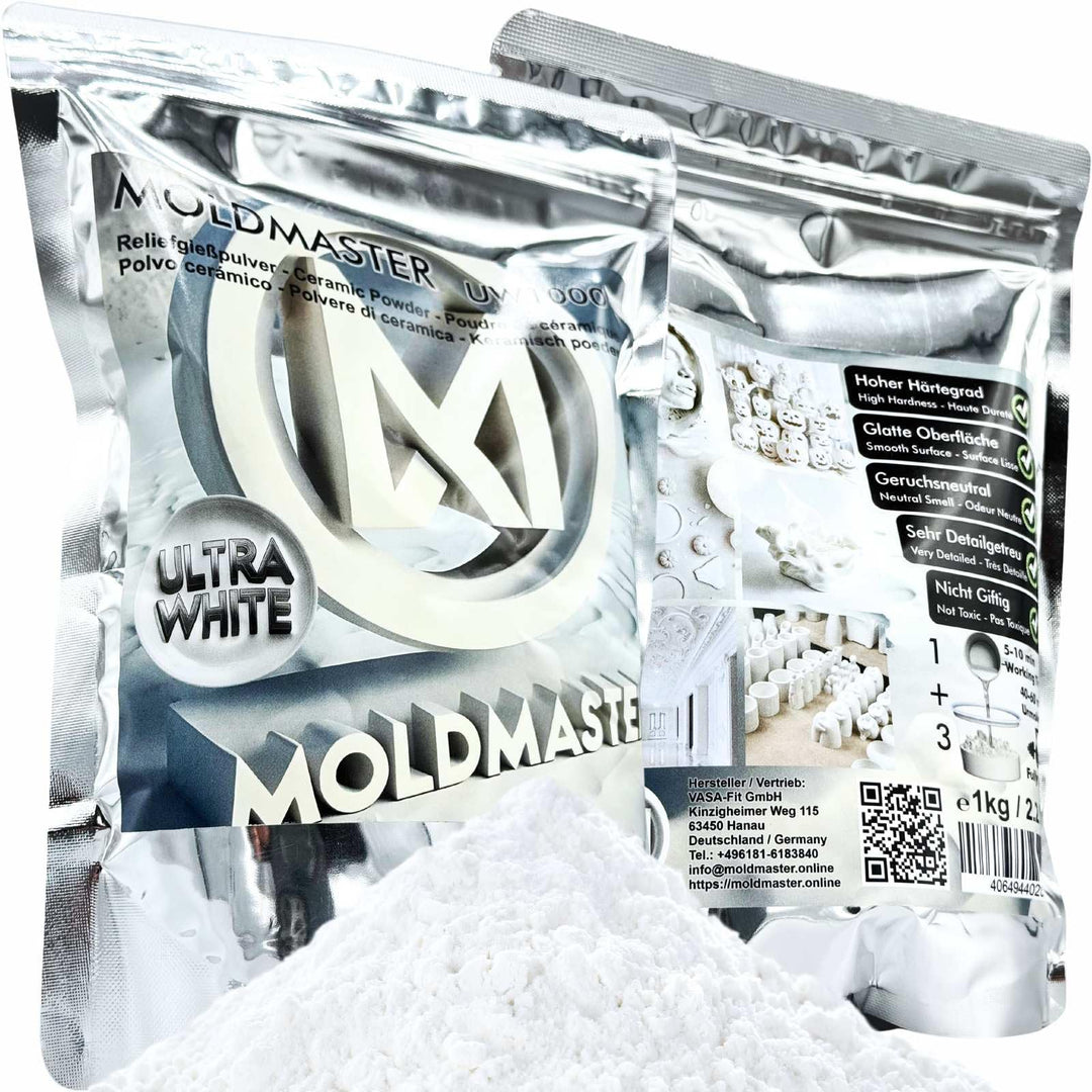 Dipoxy MoldMaster Giesspulver weiss Reliefgiesspulver 5kg für Detailgetreue Reliefs, Kunst- und Bast