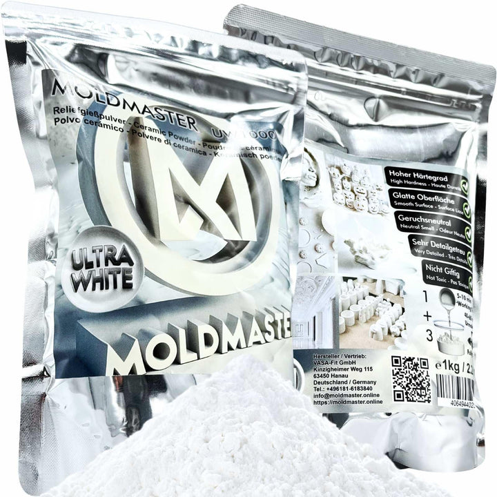 Dipoxy MoldMaster Giesspulver weiss Reliefgiesspulver 5kg für Detailgetreue Reliefs, Kunst- und Bast