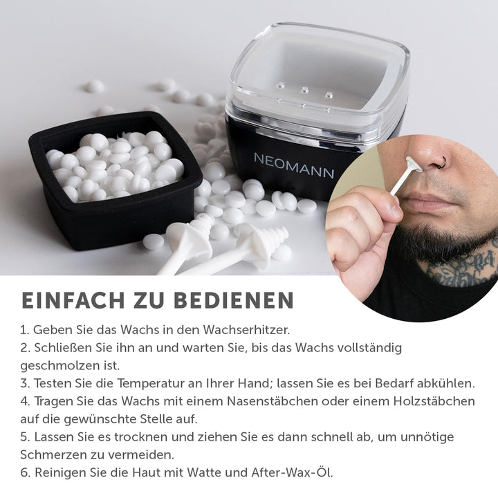 Wachs-Set zur Haarentfernung im Gesicht, an den Augenbrauen und in der Nase – Waxer Mini Reisefreund