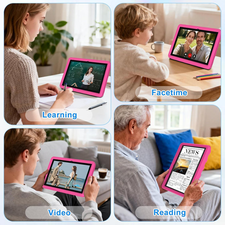 Kinder Tablet 10 Zoll Android 15 mit 30GB RAM + 64GB ROM(2TB), 5G WLAN 6, Widevine L1, Elterliche Ko