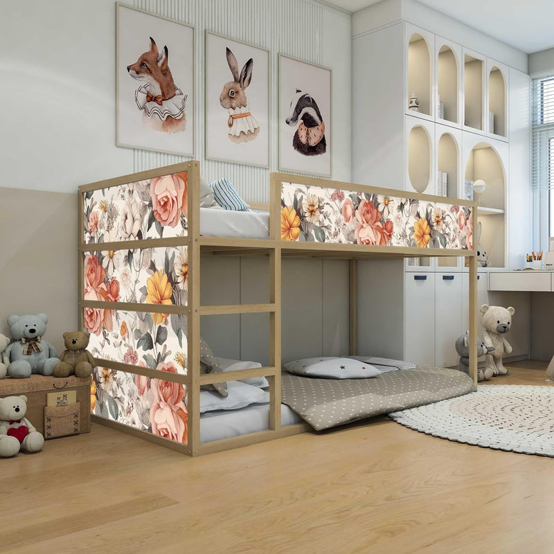 WANDKIND Aufkleber für IKEA KURA Kinderbett Hochbett Klebefolie Möbelfolie Sticker Kinderzimmer Blum